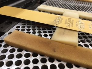 Apply bonding film to honeycomb heater plate